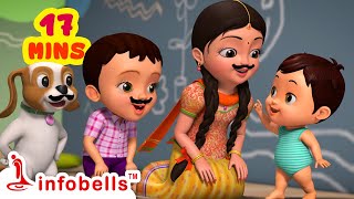 Mummy Ki Roti Gol Gol and much more  Hindi Rhymes for Children  Infobells [upl. by Adnohsed]