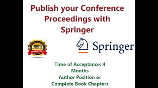 Publish your Conference Proceedings with Springer [upl. by Nnairret977]