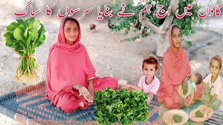 Gaon Mein Aaj Humne Banaya Sarson Ka Saag Iqra Vlogs Village Family Delhi Life Rotation [upl. by Thedric]