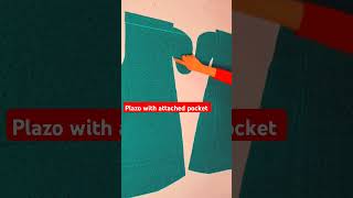 Plazo paint with attach pocket cuttingandstitching sewingtipsandtricks shortsfeed newtricks [upl. by Mariette472]