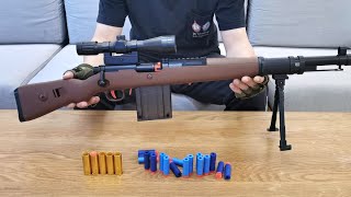 98K Sniper Rifle Shell Ejection Soft Bullet Toy Gun 2022 [upl. by Gasparo]