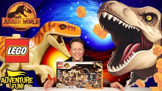 Jurassic World Dominion Lego TRex amp Atrociraptor Dinosaur Breakout AdventureFun Toy Review [upl. by Pammi]