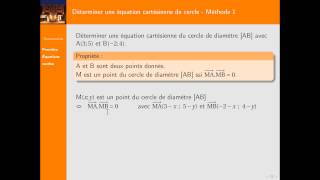 Équation cartésienne de cercle  Méthode 1 [upl. by Atirat675]
