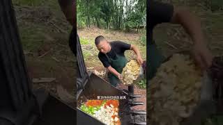 Unique Cooking Food Made in an Excavator Bucket Asian food cooking hack extraordinary dishes [upl. by Lyj]