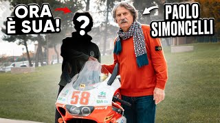 CONSEGNO LAPRILIA RS250 AL VINCITORE ❤️ CON PAOLO SIMONCELLI🔥 [upl. by Laikeze]