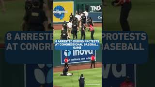 Protest at Congressional Baseball Game ends with 8 arrests [upl. by Goldia]