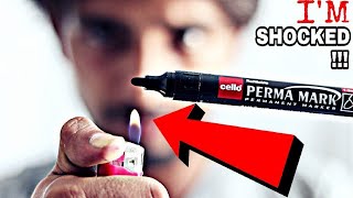 होश उड़ जाएंगे देखकर की क्या हुआ जब मेने मारकर में आग लगाई  Amazing Permanent Marker Trick [upl. by Nivan703]