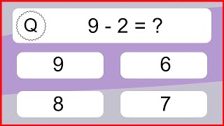 20 Subtraction Quiz Exercises for Kids Numbers Up to 20 [upl. by Rodina]