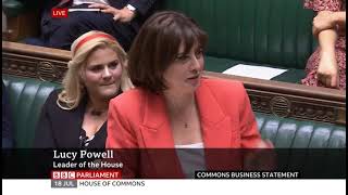 Infected Blood Compensation Statement Within 2 Weeks says Lucy Powell [upl. by Clovah123]