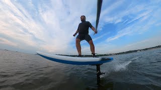 Downwind SUP foiling practice with the Foil Drive Gen2  New York [upl. by Aihsyt340]