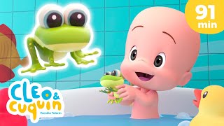 Canción del baño 🛀🏼 y más canciones infantiles para bebés con Cleo y Cuquín [upl. by Abigale]