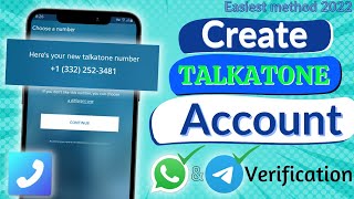 Talkatone signup problem  free number for WHATSAPP and TELEGRAM verification 2023 [upl. by Gabi961]