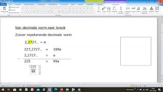 van zuiver repeterende decimale vorm naar breuk [upl. by Fantasia804]