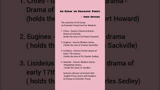 An Essay on Dramatic Poesy by John Dryden ugcnetenglish [upl. by Eceela]