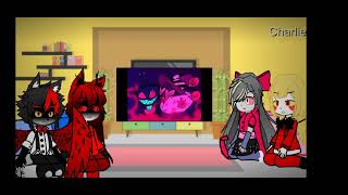 hazbin hotel react to Valentino  duet Vox e angel dust [upl. by Howlan878]