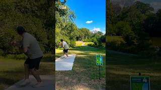 Incredible water carry shot at new Shoreview Disc golf course discgolf shorts short trending [upl. by Deyes615]