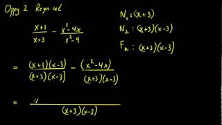 00063 Brøkregning  Addisjon og subtraksjon av brøker med flerleddete nevnere [upl. by Asilrac]