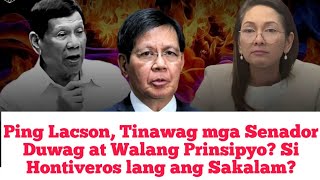 Ping Lacson Tinawag mga Senador Duwag at Walang Prinsipyo Si Hontiveros lang ang Sakalam [upl. by Gratianna123]