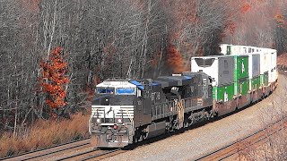 Chevy MOW Truck amp NS Double Stack Train in Cassandra [upl. by Thesda]