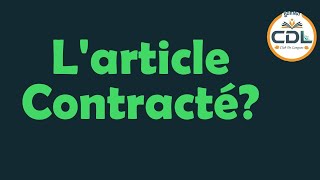 Larticle contracté  du de la des au à la [upl. by Notyrb]