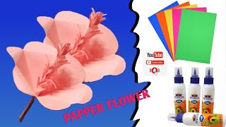 Papper flower making Colour papper se kaise phool banaye Best papper flower making [upl. by Auqined]