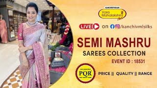 Semi Mashru Sarees Collection  WhatsApp Number 89 0001 0002  Kancheepuram Varamahalakshmi Silks [upl. by Kory417]