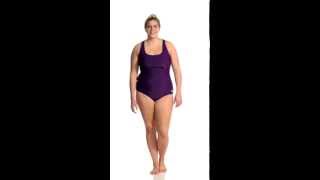 Speedo Conservative Ultraback Plus Size One Piece with Princess Seam  SwimOutletcom [upl. by Schatz]