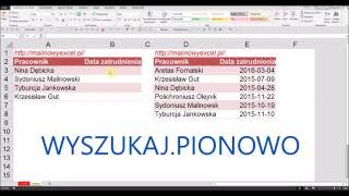 Excel Jak przyporządkować dane WYSZUKAJPIONOWO [upl. by Elisee]