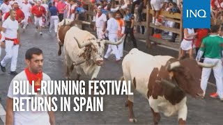 Bullrunning festival returns in Spain [upl. by Ellemrac]