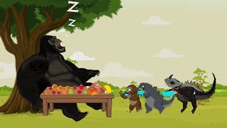 Baby Godzilla Vs Kong FOOD FIGHT  Funny Cartoon [upl. by Housen]