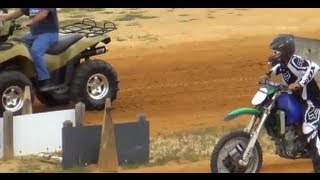 Yamaha YZ250F vs Kawasaki Brute Force 750  Dirt Drag [upl. by Ayita]