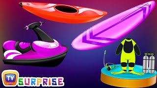 Surprise Eggs Nursery Rhymes Toys  Three Little Kittens  Learn Colours amp Water Sports  ChuChu TV [upl. by Reiche]