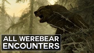 Skyrim  All Werebear Encounters [upl. by Mayyahk753]