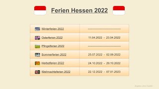 Ferien Hessen 2022 [upl. by Joanne]