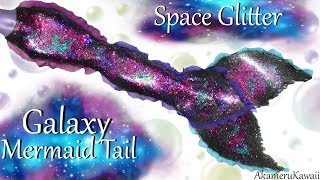 DIY Galaxy Mermaid Tail  Glitter Poseable Doll Tutorial [upl. by Bopp]