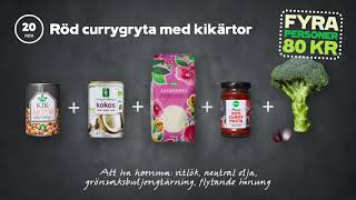 Röd currygryta med kikärtor  4 personer 80 kr [upl. by Zalea]