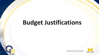 Budget Justifications – NIH Grant Applications [upl. by Tudor]