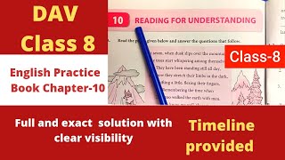 Dav Class 8 English Practice Book Reading for understanding  Dav class 8 Eng Practice Book ch10 [upl. by Noyahs]