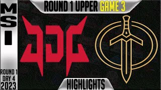 JDG vs GG Highlights Game 3  MSI 2023 Brackets Round 1 Upper Day 4 JDG Esports vs Golden Guardians [upl. by Assillim]