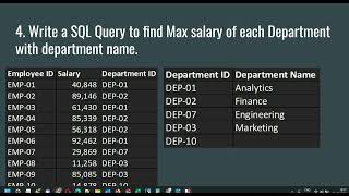 Write a SQL Query to find Max salary of each Department with department name sqlinterviewquestions [upl. by Ulysses598]