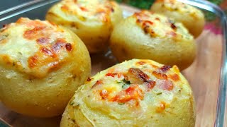 Com 5 BATATAS fiz 2 pratos deliciososbatata recheada de forno fácil [upl. by Enytsirk]