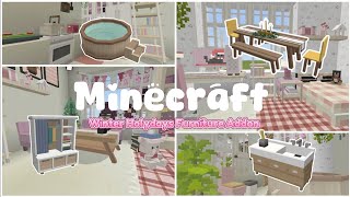 •MINECRAFT BE⊹ ࣪ ˖ Winter Holydays Furniture and Mod Cute Minecraft 120  121 🪑🖥️ [upl. by Yenroc]