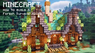 Minecraft How To Build a Forest Survival House [upl. by Gonzales]