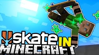 Minecraft  Skateboarding in Minecraft w NO MODS  Half Pipes Grab Tricks Tony Hawk amp More [upl. by Enyedy]