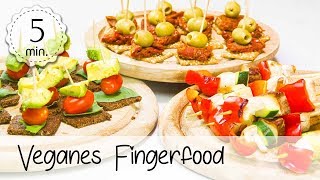 3 Vegane Fingerfood Rezepte  Veganes Fingerfood Einfach  Vegane Häppchen Schnell  Vegane Rezepte [upl. by Ardnikat168]