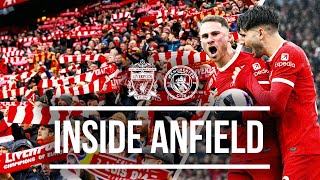 BEST Tunnel Access amp Mac Allister Goal Reaction  Inside Anfield  Liverpool 11 Manchester City [upl. by Alejna]