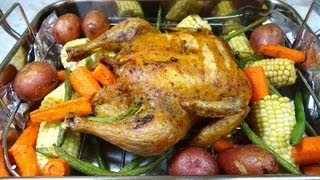 Pollo Rostizado con Vegetales  Delicioso [upl. by Carlina]