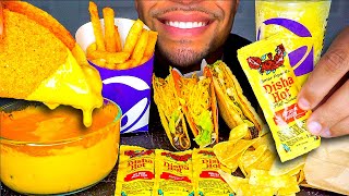 ASMR TACO BELL NACHO CHEESY FRIES CINNAMON TWIST MUKBANG FAST FOOD SAVAGE EATING NO TALKING JERRY [upl. by Li]