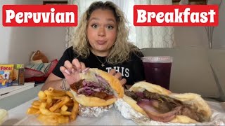 PERUVIAN FOOD MUKBANG  PERUVIAN BREAKFAST 🇵🇪 [upl. by Jaehne]