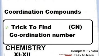 Chemistry Coordination CompoundsFind Coordination number CBSE class 12 XII [upl. by Kirred]